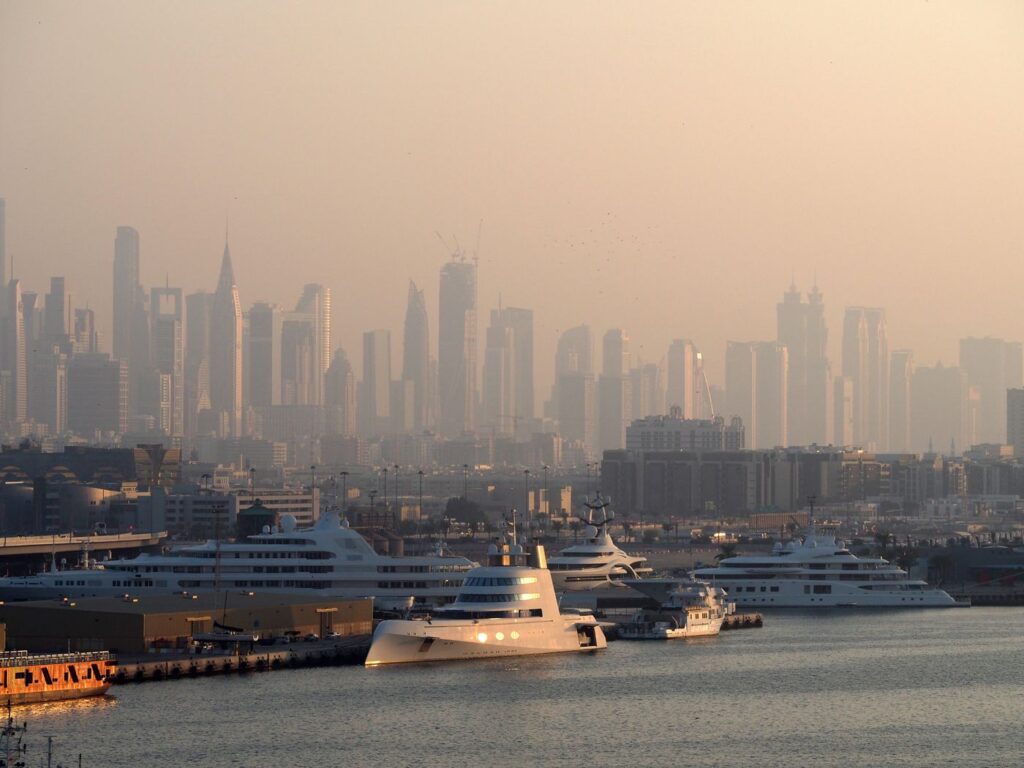 Dubai skyline and desert