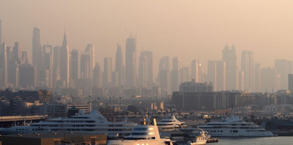 Dubai skyline and desert