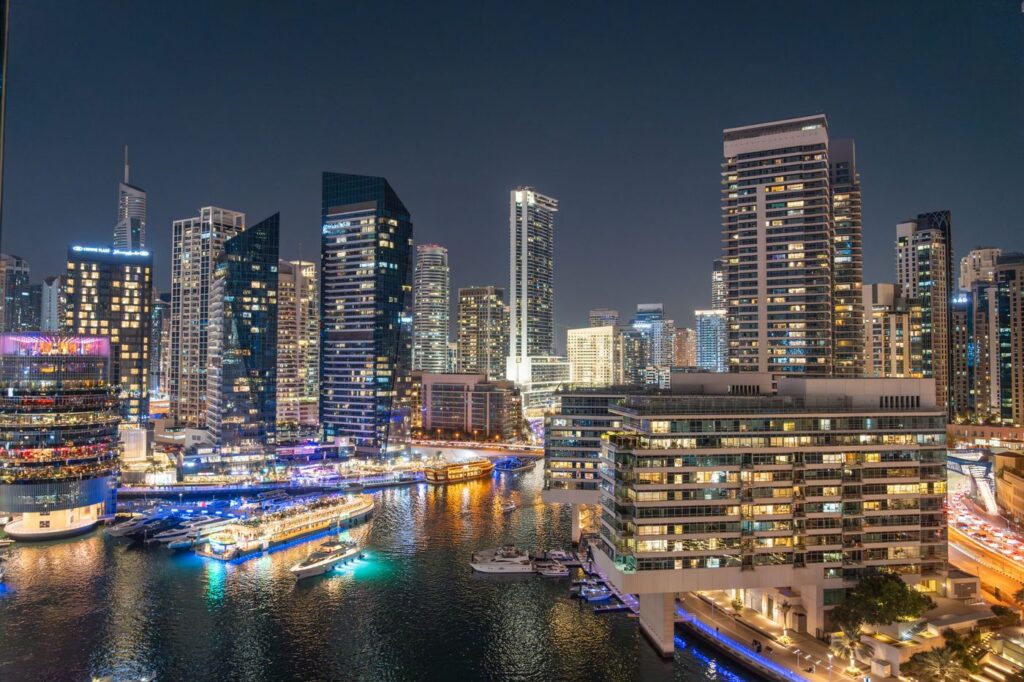 Dubai skyline and desert
