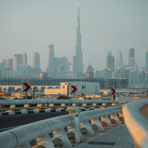 Dubai skyline and desert